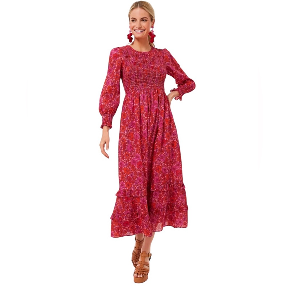 Pink City Prints x Tuckernuck Isabel dress. Vintage Poppy. S. NWT.